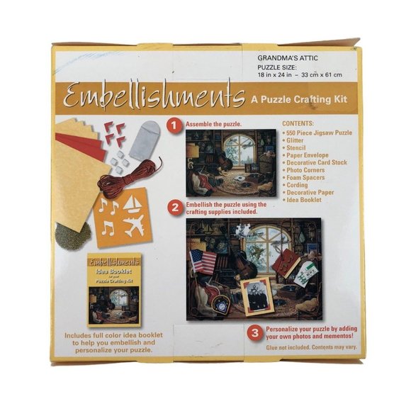 Embellishments Jigsaw Puzzle Crafting Kit Grandma's Attic Item #8157 NIB 2007 - Picture 4 of 10